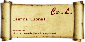 Cserni Lionel névjegykártya